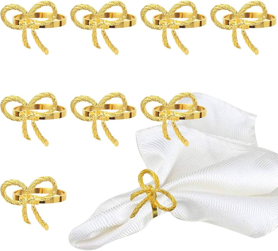 Pack of 18 Napkin Rings Alloy Hollow Out Flower Napkin Holder Dinning Table Napkin Ring for Dinne... | Amazon (US)