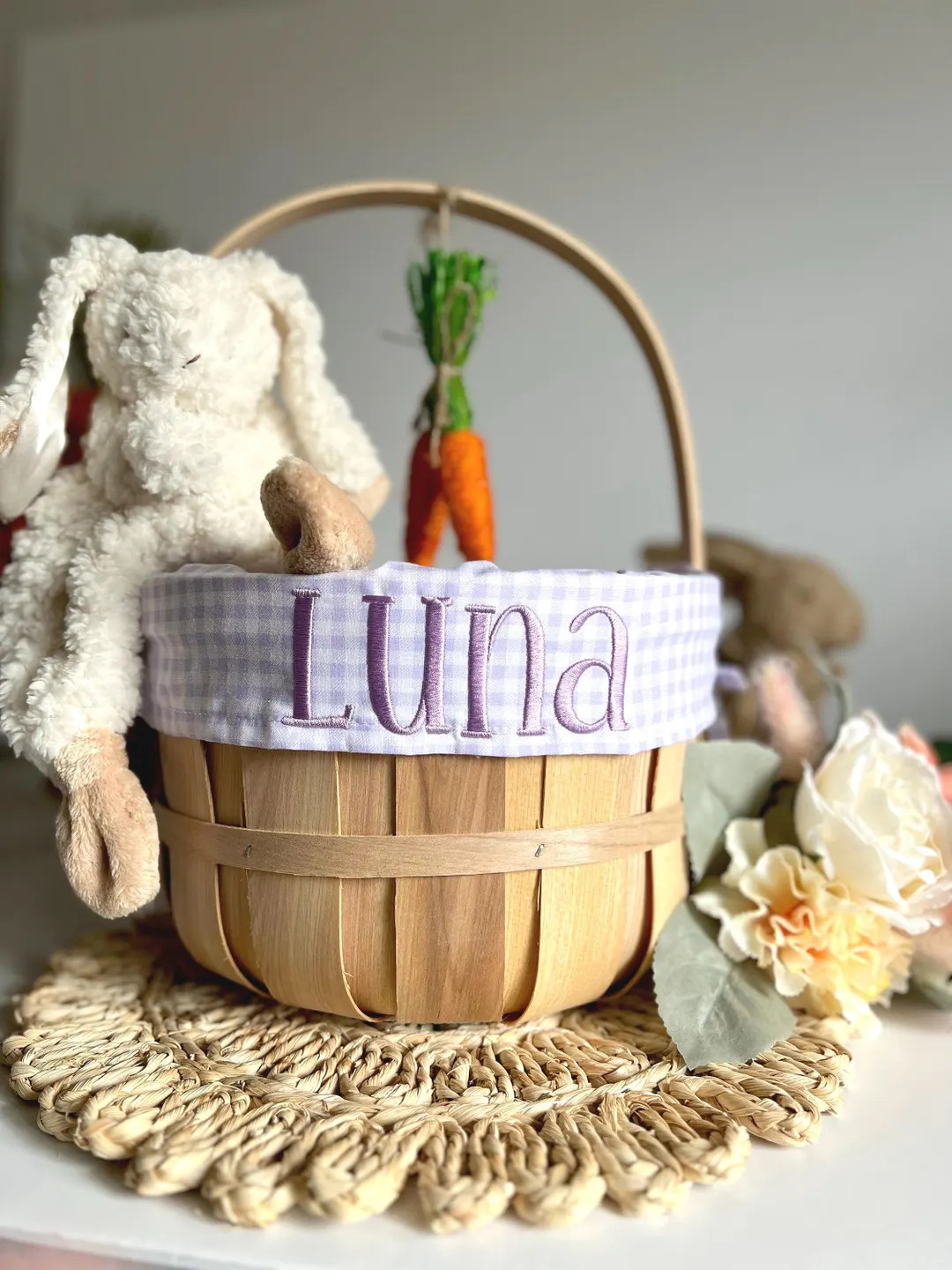 Embroidered Easter Basket Custom Girl Basket Liner, Easter Basket Included, Basket Liner, Persona... | Etsy (US)