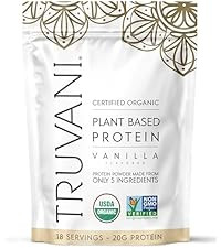 Truvani Vegan Pea Protein Powder | Strawberry | 20g Organic Plant Based Protein | 20 Servings | K... | Amazon (US)