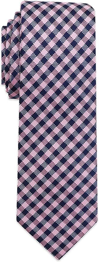 ESIR Men's Fashion Plaid & Check Microfiber Woven Tie (Pink) | Amazon (US)