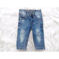 Baby Boy Distressed Jeans Toddler Unisex Denim Pants Ripped Trendy Kids Pants, Sized Newborn-5T | Etsy (US)