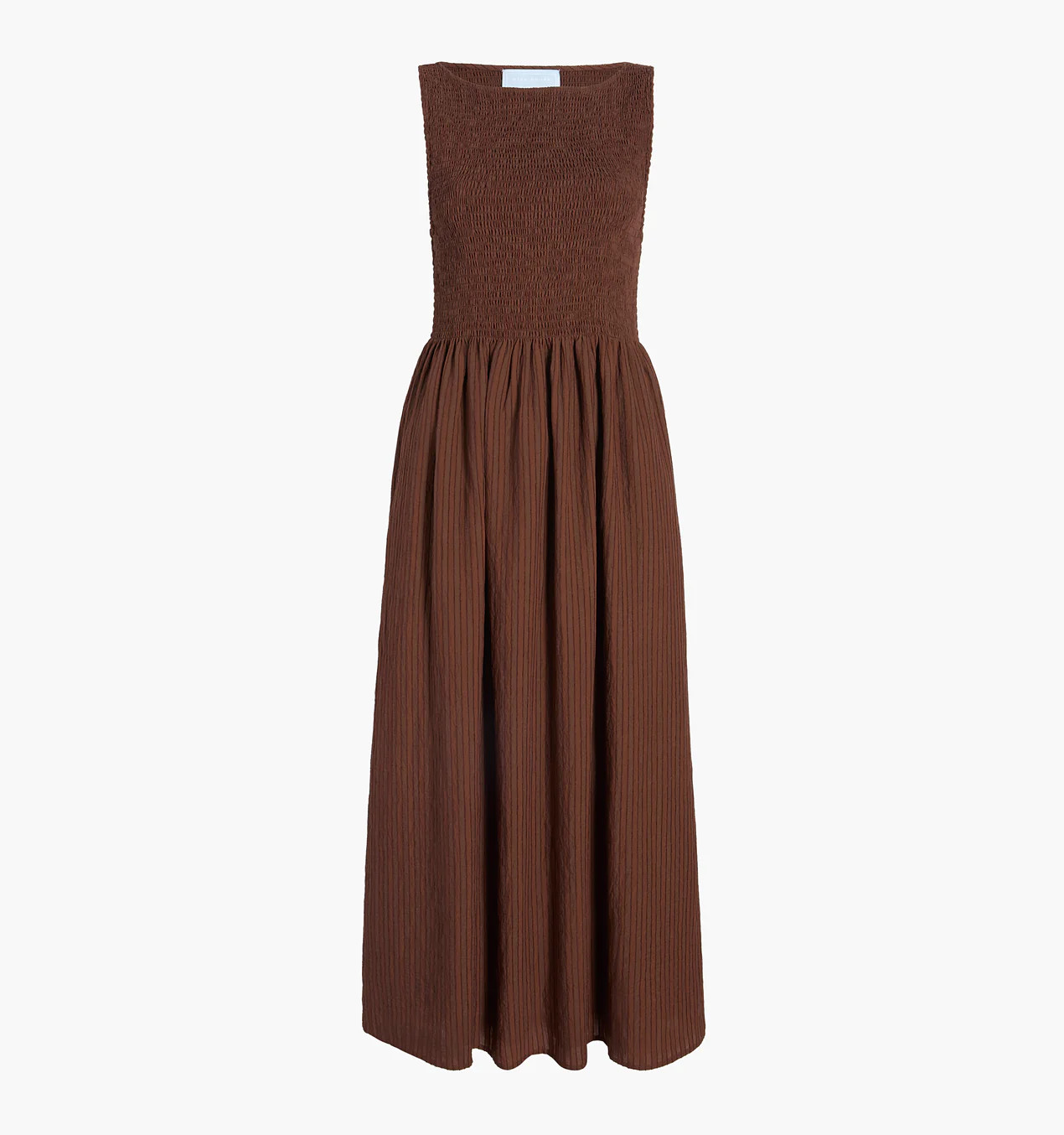 The Cosima Nap Dress - Chocolate Tonal Seersucker | Hill House Home US