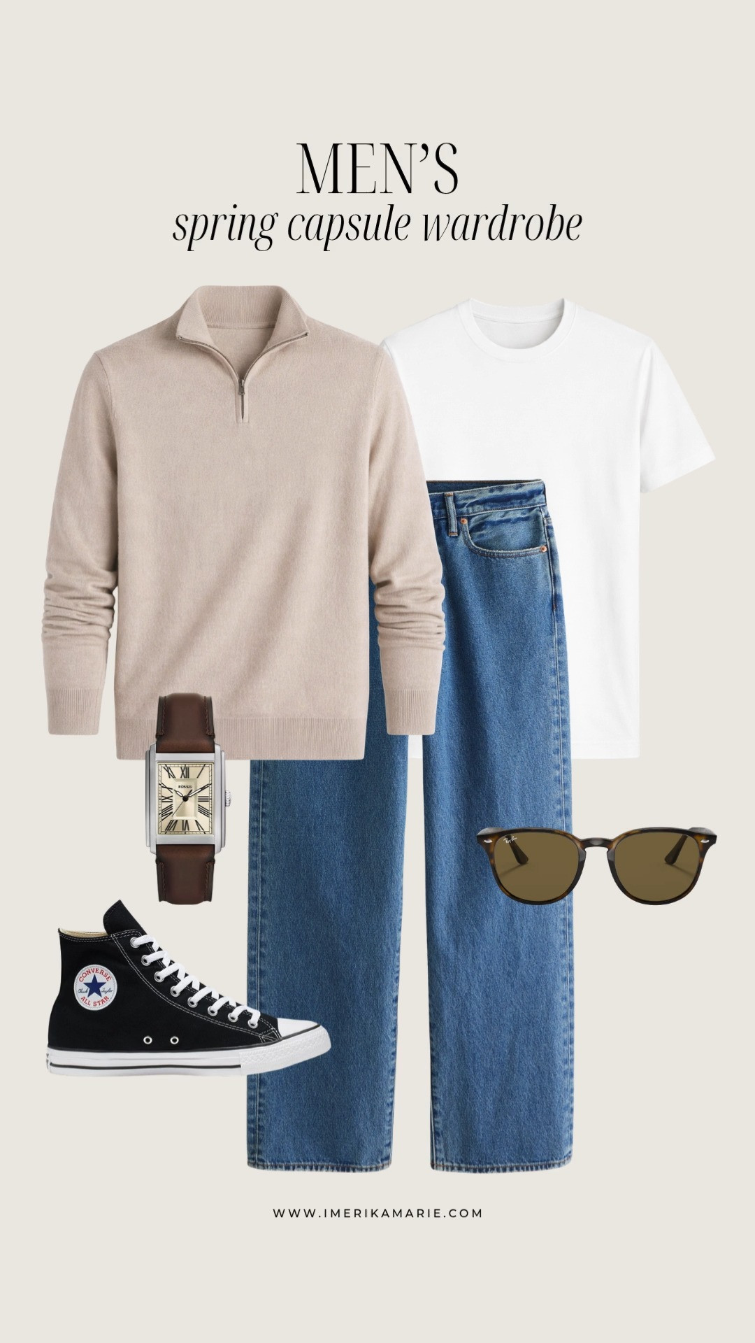 Men's Spring Outfit

men's quarter zip sweater, white t-shirt, levi jeans, fossil watch, sunglasses, and black high top converse 

 

#LTKootd #LTKSeasonal #LTKMens