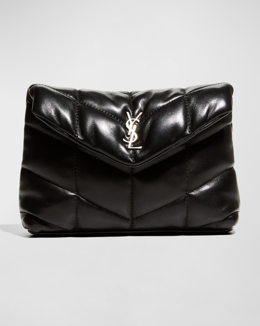 Saint Laurent Lou Puffer YSL Pouch in Quilted Leather | Neiman Marcus