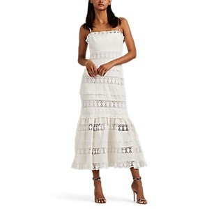 Zimmermann Women's Wayfarer Crocheted-Inset Linen Strapless Dress - White Size 1 | Barneys New York (Global)