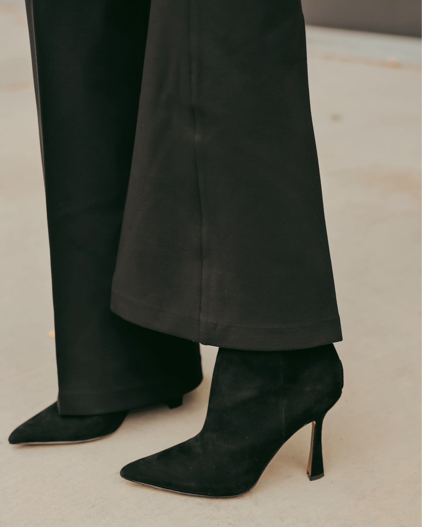 Chic black pointed toe booties + chic black (comfy!) slacks = the perfect base to any outfit this holiday season! 

#LTKSeasonal #LTKHoliday #LTKootd