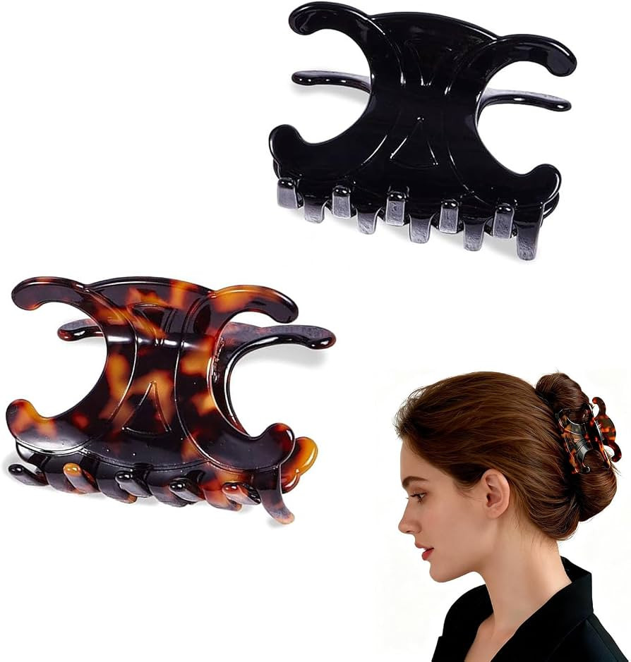 Premium Durable Acetate Butterfly Hair Clips, 2 Pack Multi- Hair Clip Set \u2013 Strong Grip Butt... | Amazon (UK)