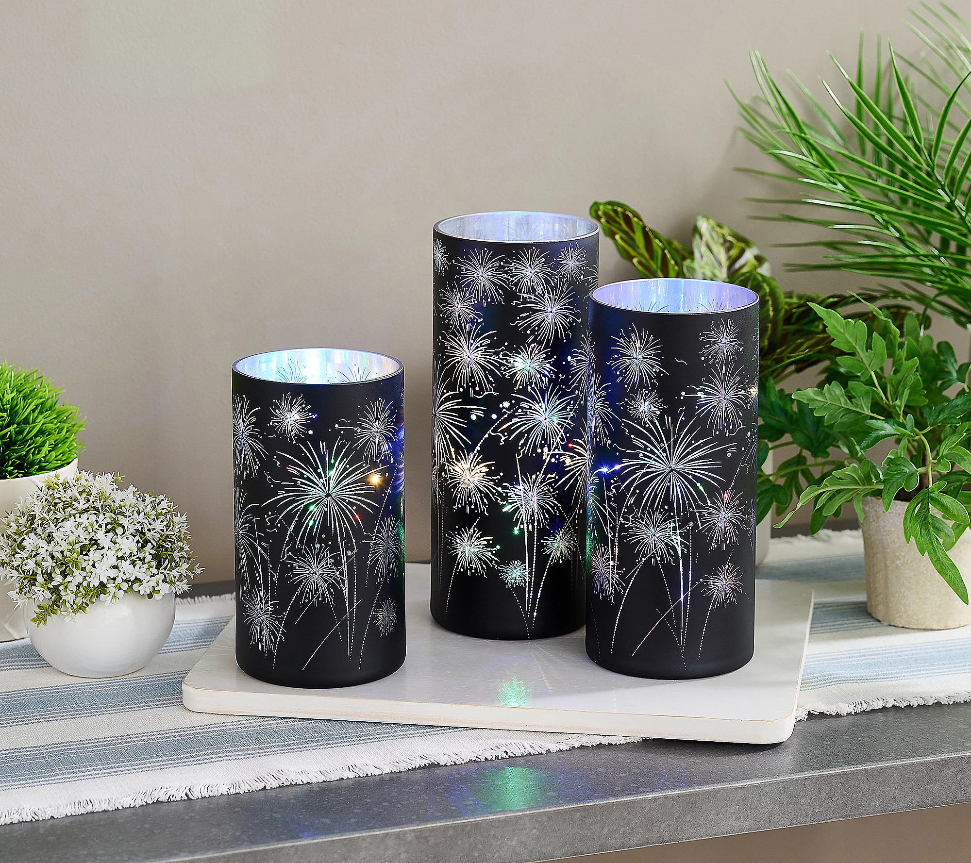 As Is Set of 3 Celebration Hurricanes by Valerie | QVC