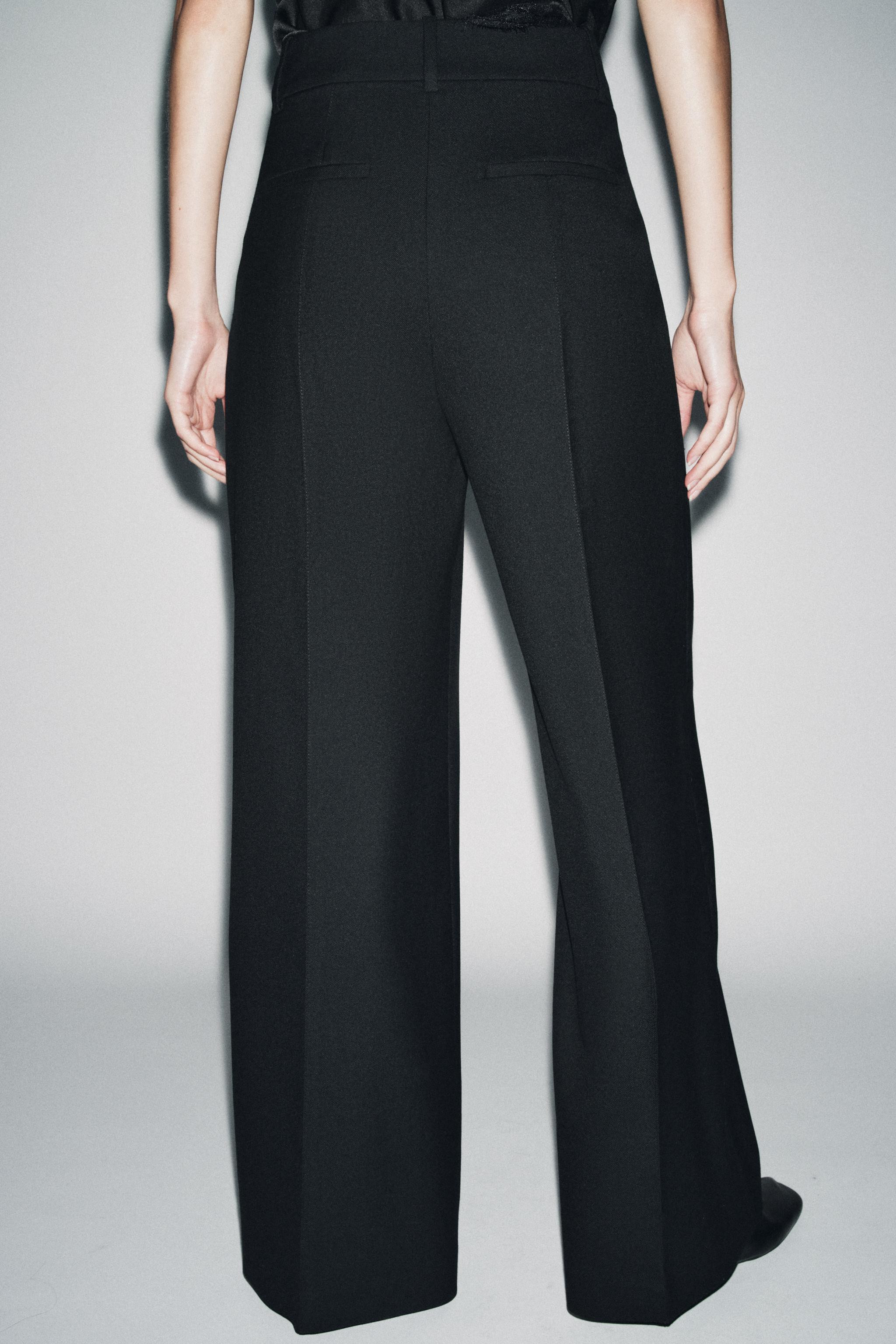 ZW COLLECTION LIMITED EDITION WIDE-LEG TROUSERS WITH WOOL AND SEAM DETAIL | Zara UK