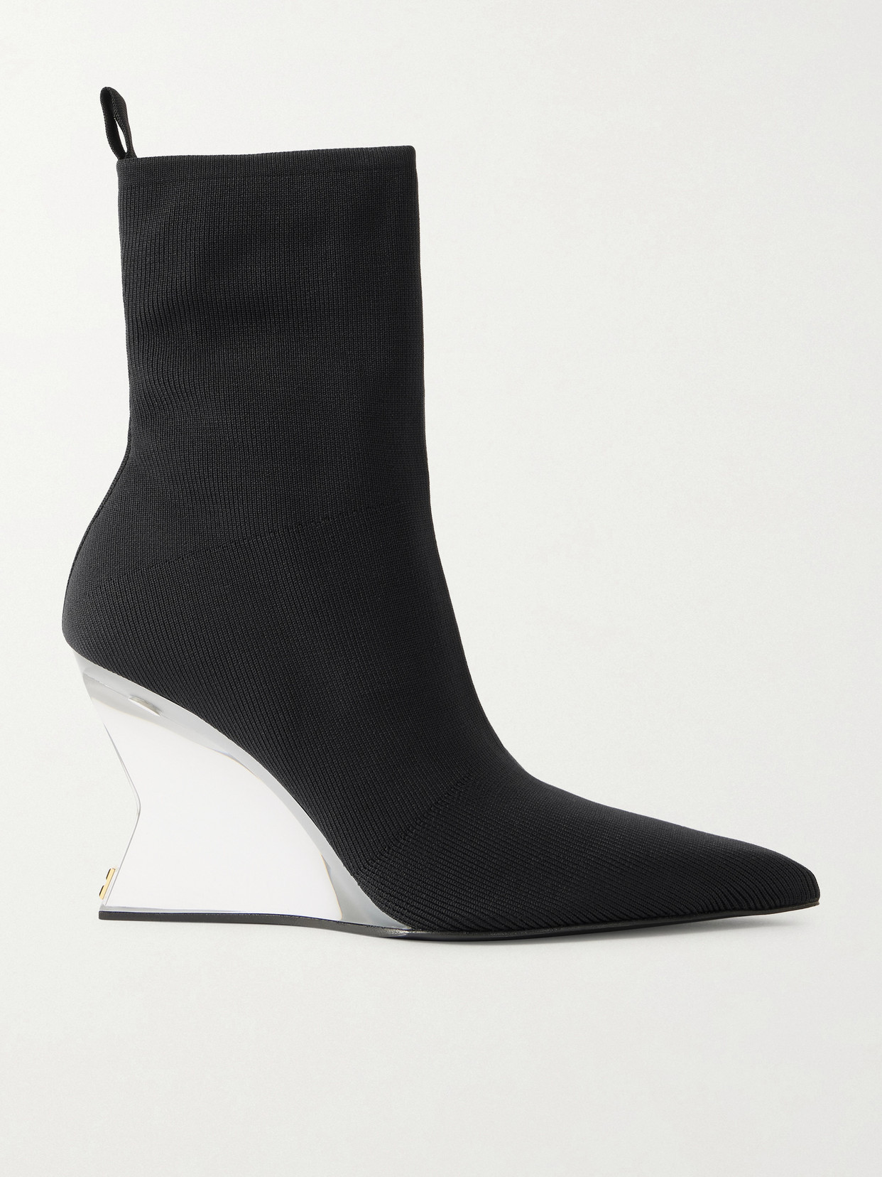 Balmain - Ribbed Wedge Ankle Boots - Black | NET-A-PORTER (US)
