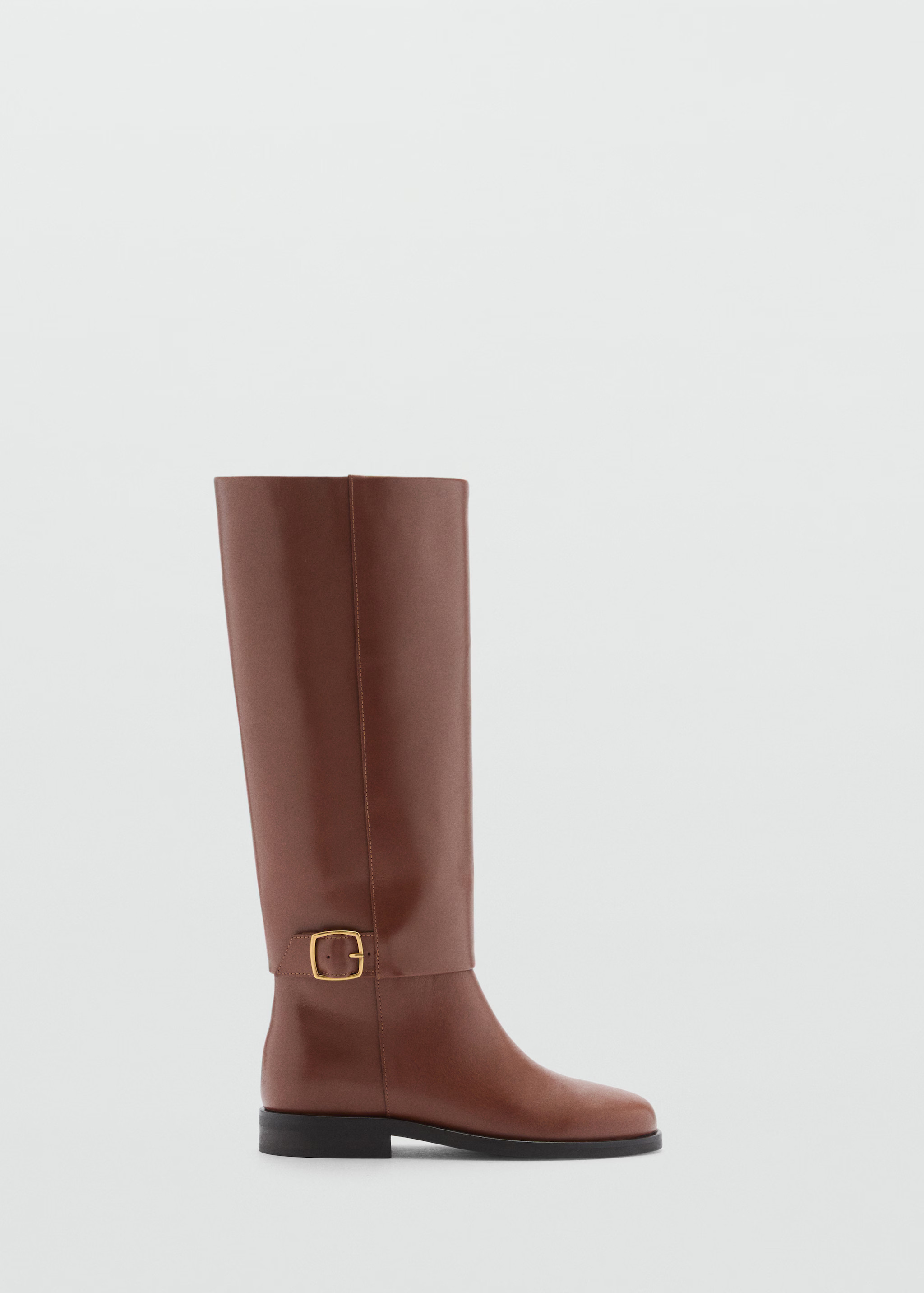 Leather boots with decorative buckle | MANGO (US)