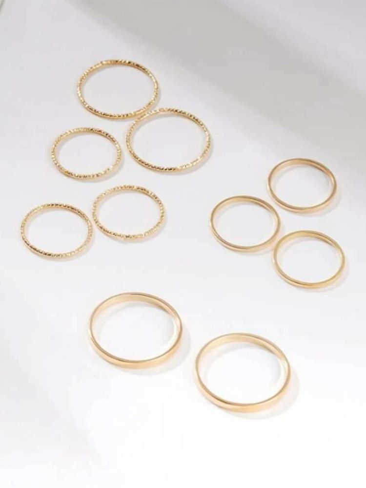 10pcs Simple Metal Ring | SHEIN