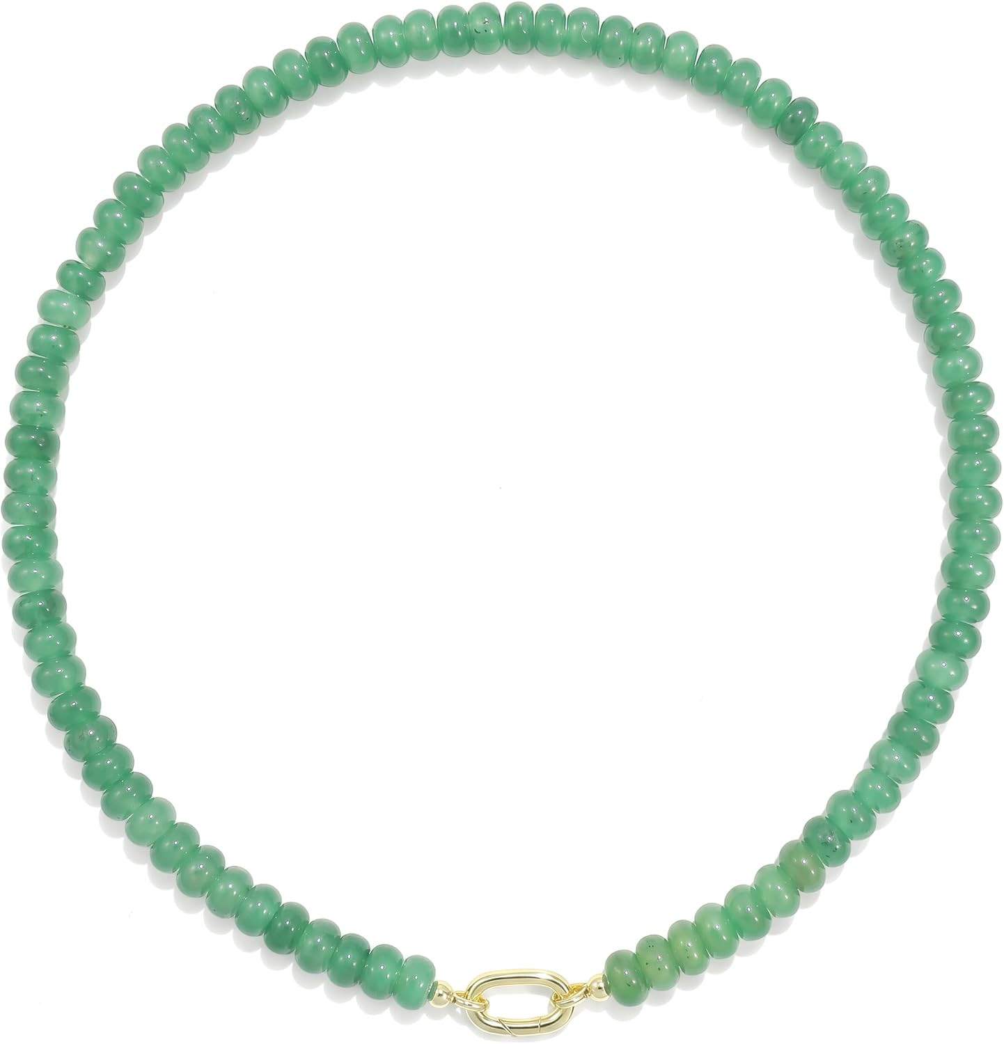Beaded Natural Stone Necklaces for Women Choker Gemstone Bead Summer Beach Jewelry Necklace | Amazon (US)