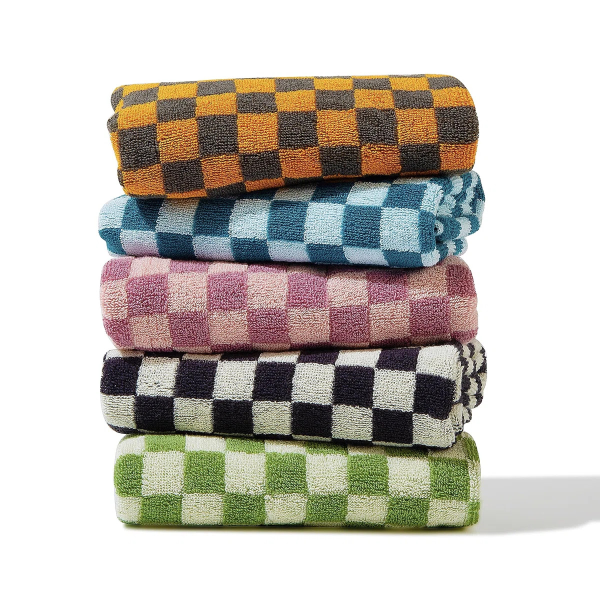 Hand Towels Cotton Face Towels Soft, Absorbent, And Decorative Checkered Design,5 Pack (Checkered... | Wayfair North America