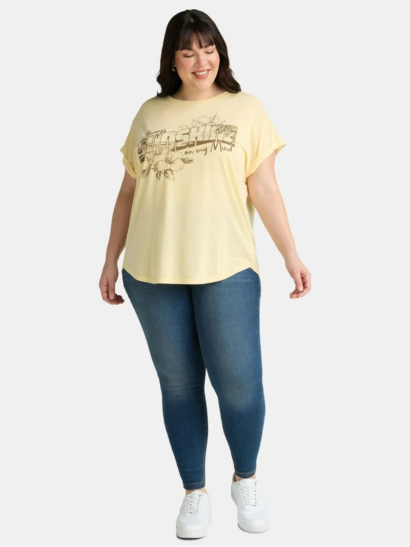 Terra & Sky Women's Plus Size On My Mind Graphic Tee, Sizes 0X-5X | Walmart (US)