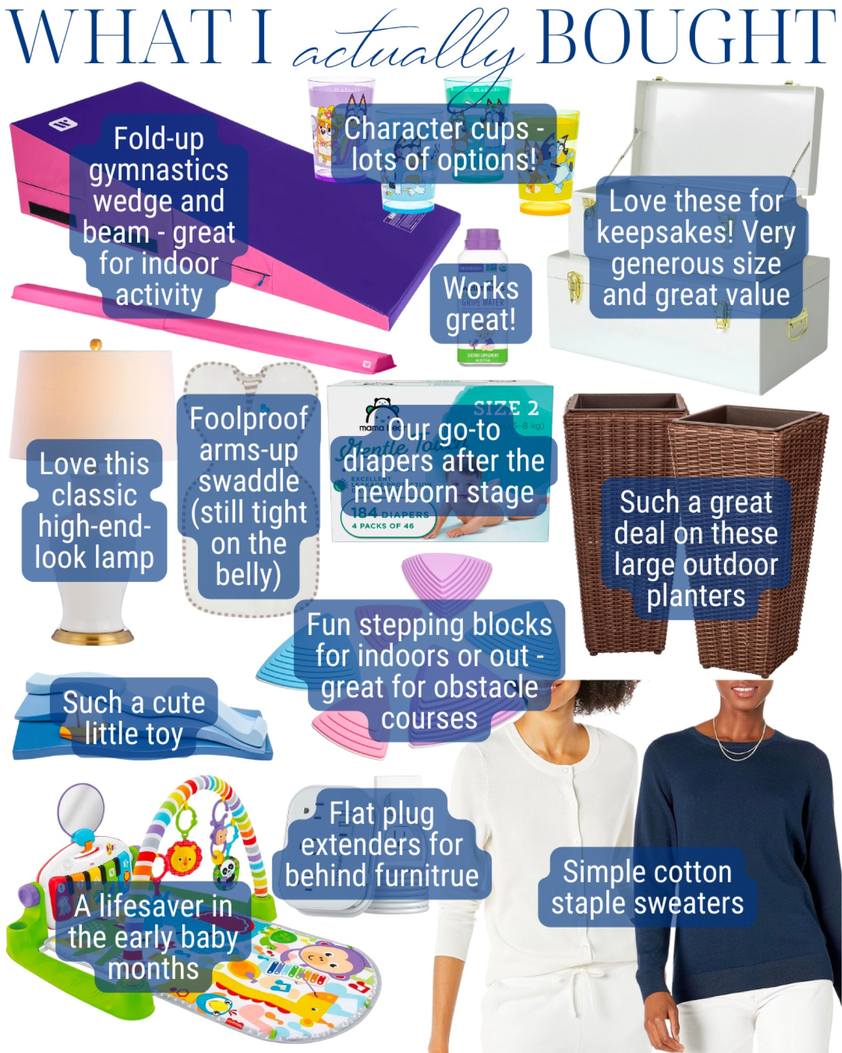 My tried and true! We use all of these almost daily in my house and I couldn’t recommend them enough! | what I actually bought | children’s toys | highchair | baby | leggings | cardigan | wet brush | Samsung frame TV | Amazon essentials | electric lighter | Paula’s choice | multivitamin | keto coffee | swaddle | power strip | metal trunk | gymnastics | monitor | sound machine 

#LTKhome #LTKfamily #LTKbaby