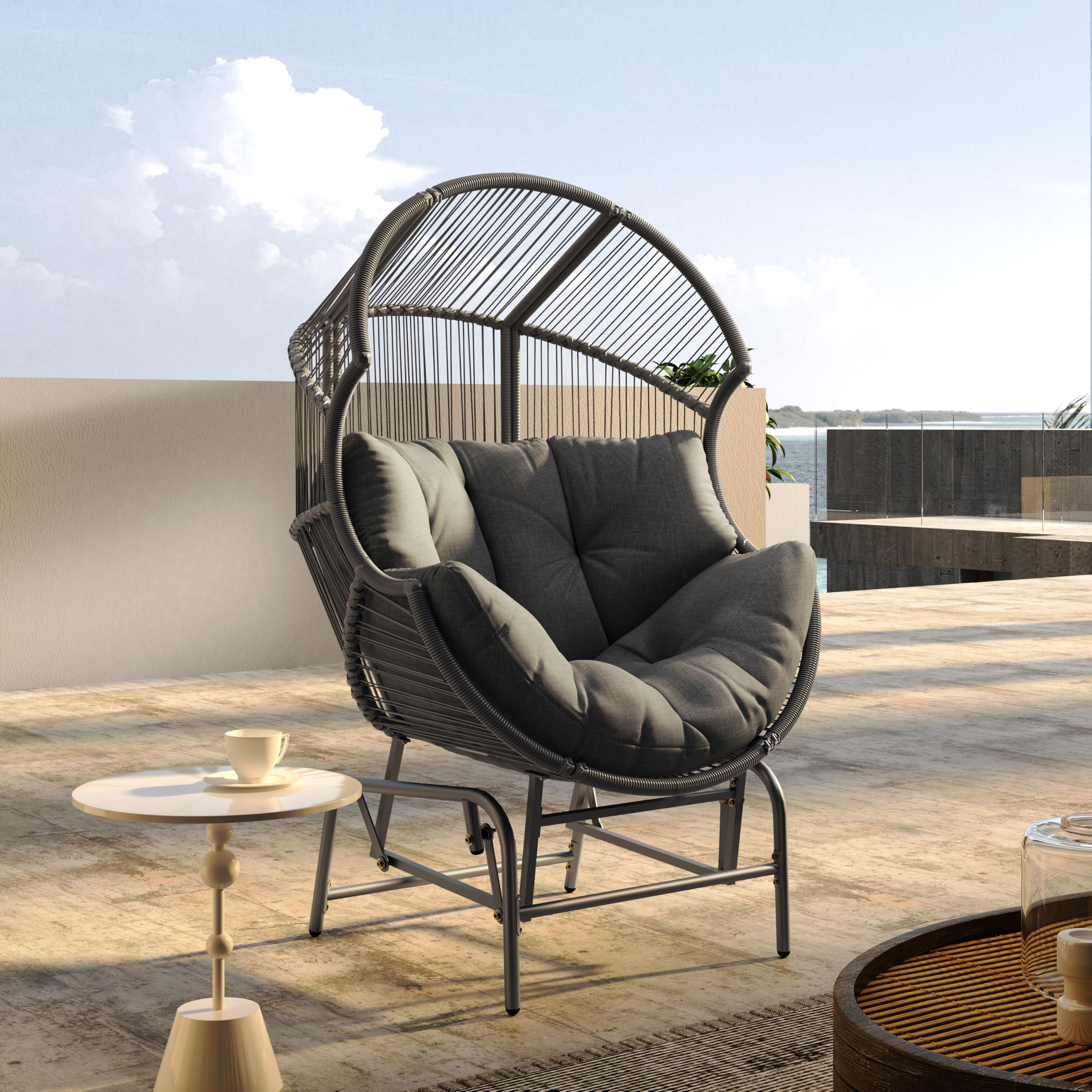 Christopher Knight Home Paolos Outdoor Wicker and Iron Gliding Chair with Water Repellent Cushion... | Amazon (US)