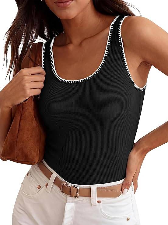 BTFBM Womens Square Neck Tank Tops 2026 Sleeveless Ribbed Knit Shirts Summer Casual Sweater Vest ... | Amazon (US)