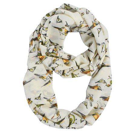 Sheer Bird Print Scarves For Women Infinity Scarf Circle Loops | Walmart (US)