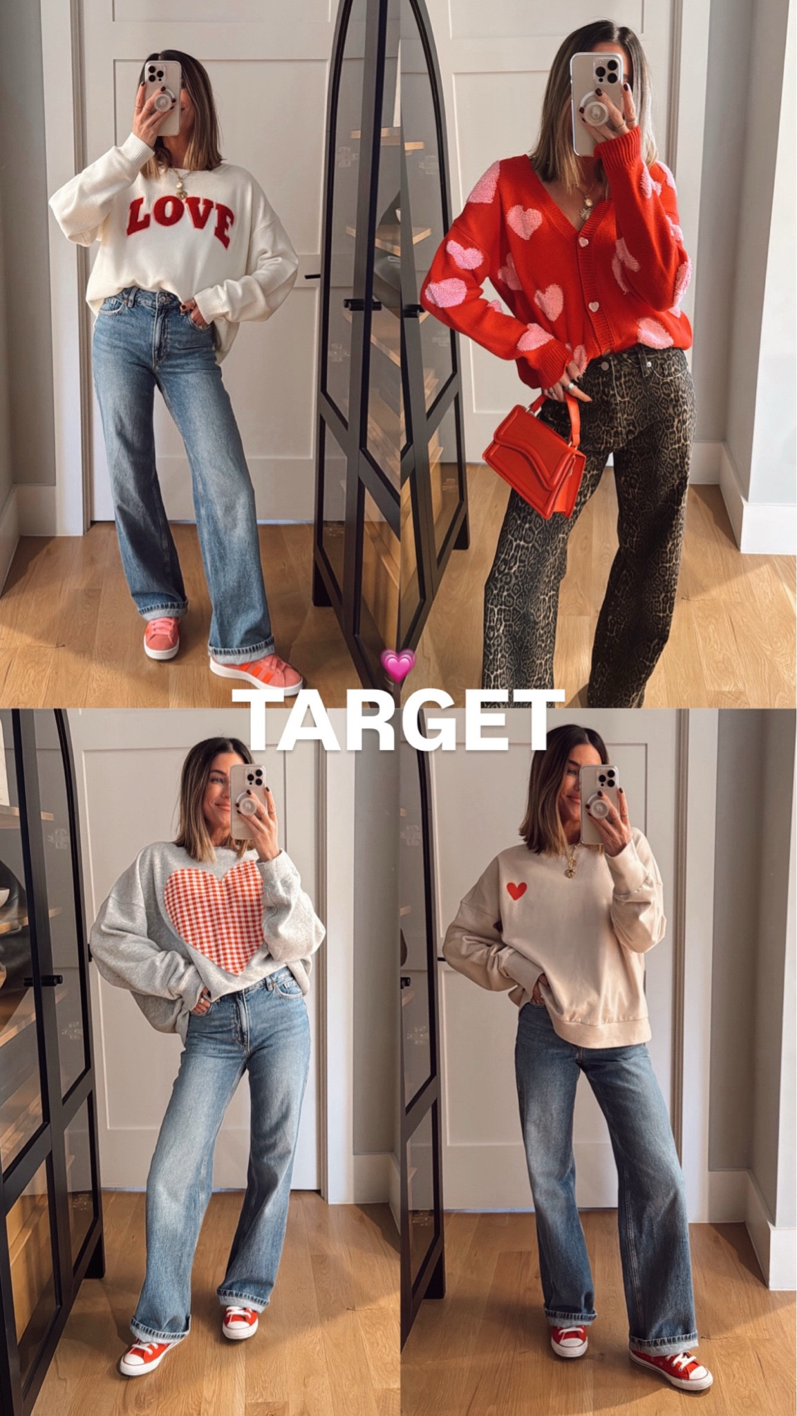 Target just dropped the CUTEST Valentine’s collection, I couldn’t resist these sweatshirts! 😍 

SIZING: 
Top left M (I sized up for an oversized fit)
Top right S
Bottom left M (I sized up for an oversized fit)
Bottom right M (I sized up for an oversized fit)

#LTKStyleTip #LTKSeasonal #LTKFindsUnder50