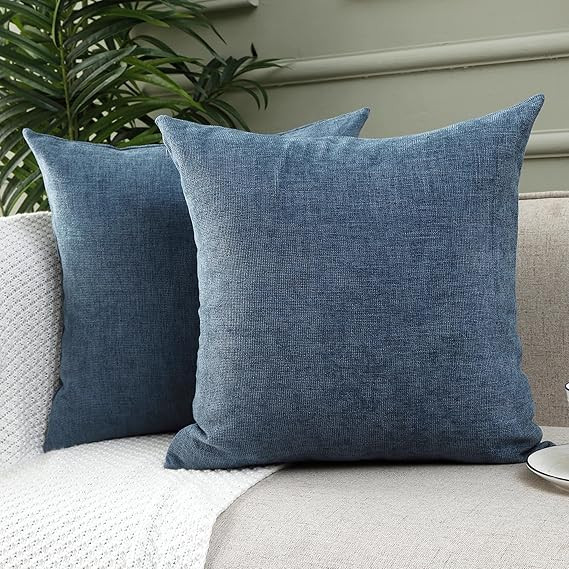 Jepeak 26x26 Inch Chenille Throw Pillow Covers Pack of 2 Cozy Concise Cushion Covers Spring Farmh... | Amazon (US)