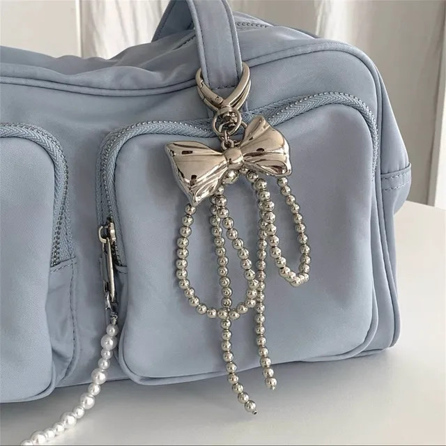 Olsin - Bow / Chain Alloy Bag Charm Keyring / Set | YesStyle Global