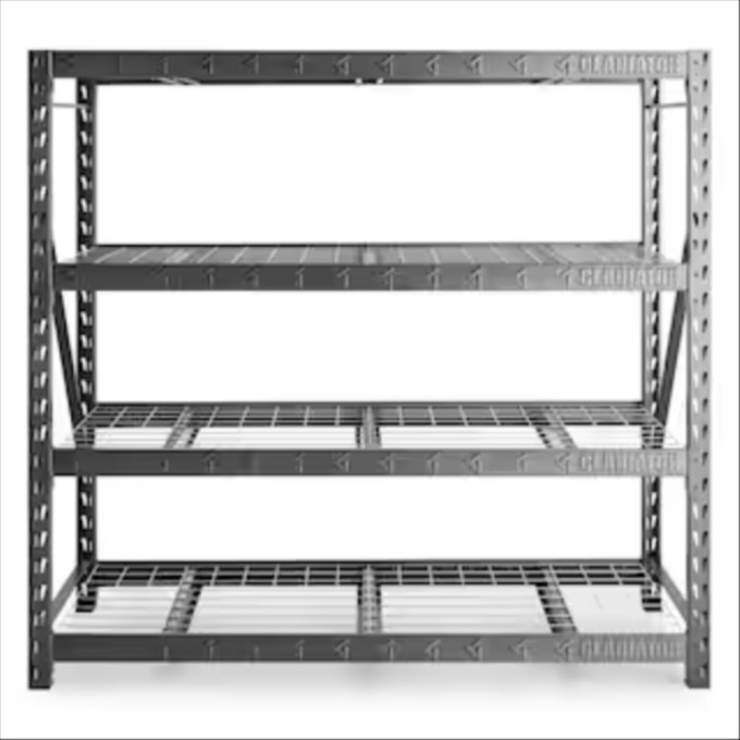 Click for more info about Gladiator 4-Tier Welded Steel Garage Storage Shelving Unit (77 in. W x 72 in. H x 24 in. D)-GARS7...