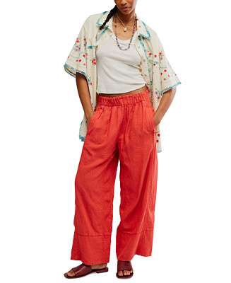 Women's Days End Linen-Blend Pull-On Pants | Macy's