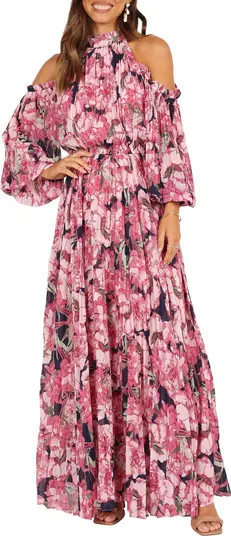 Hilary Floral Cold Shoulder Long Sleeve Maxi Dress | Nordstrom
