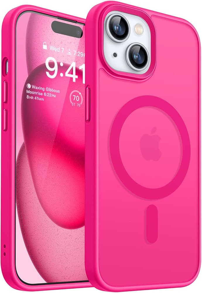 CANSHN Magnetic Designed for iPhone 15 Case [Compatible with Magsafe] [Translucent Matte] Slim Th... | Amazon (US)