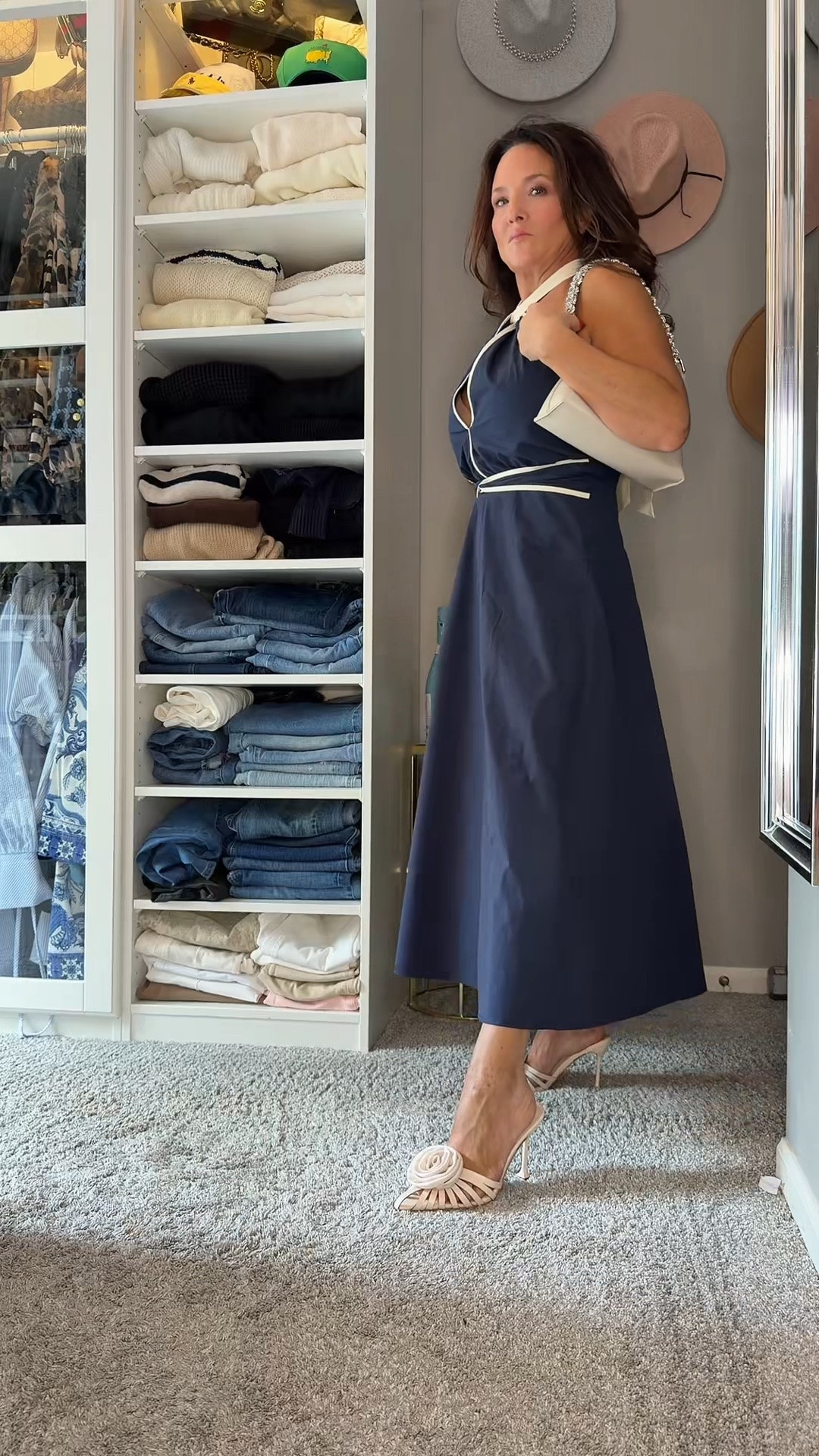 This navy dress is the perfect summer-to-fall transition piece. Elegant, flowy and effortlessly flattering with the prettiest movement and the perfect length. I’m 5’2”, 120 lbs and love how beautifully this Commense dress fits. Style it now for summer and add layers as we head into fall. A timeless navy dress you can wear for date night, dinner, weddings, special occasions and beyond.

#LTKootd #LTKBump #LTKTravel
