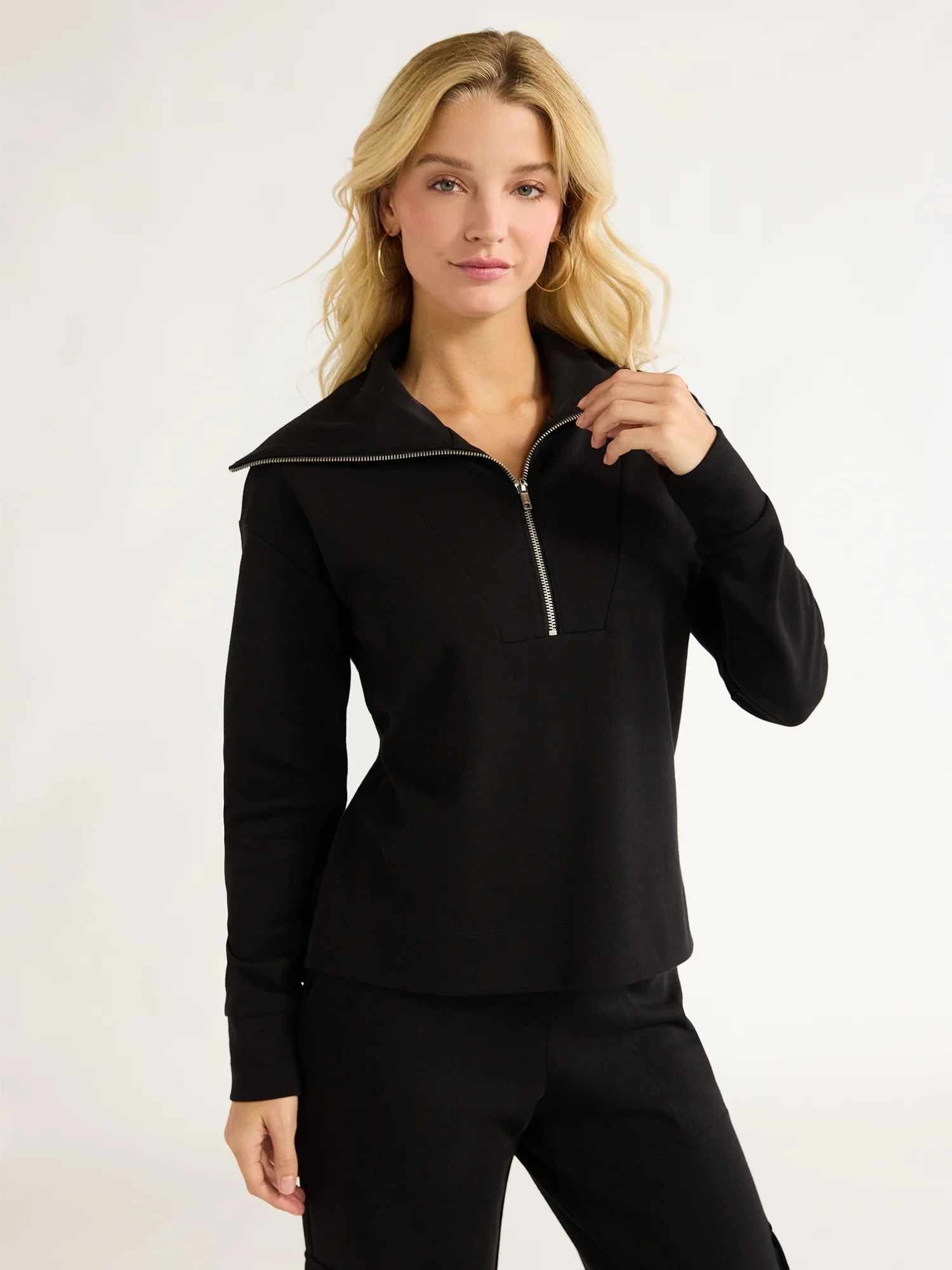 Free Assembly Women's Half Zip Pullover Sweatshirt, Sizes XS-XXL | Walmart (US)