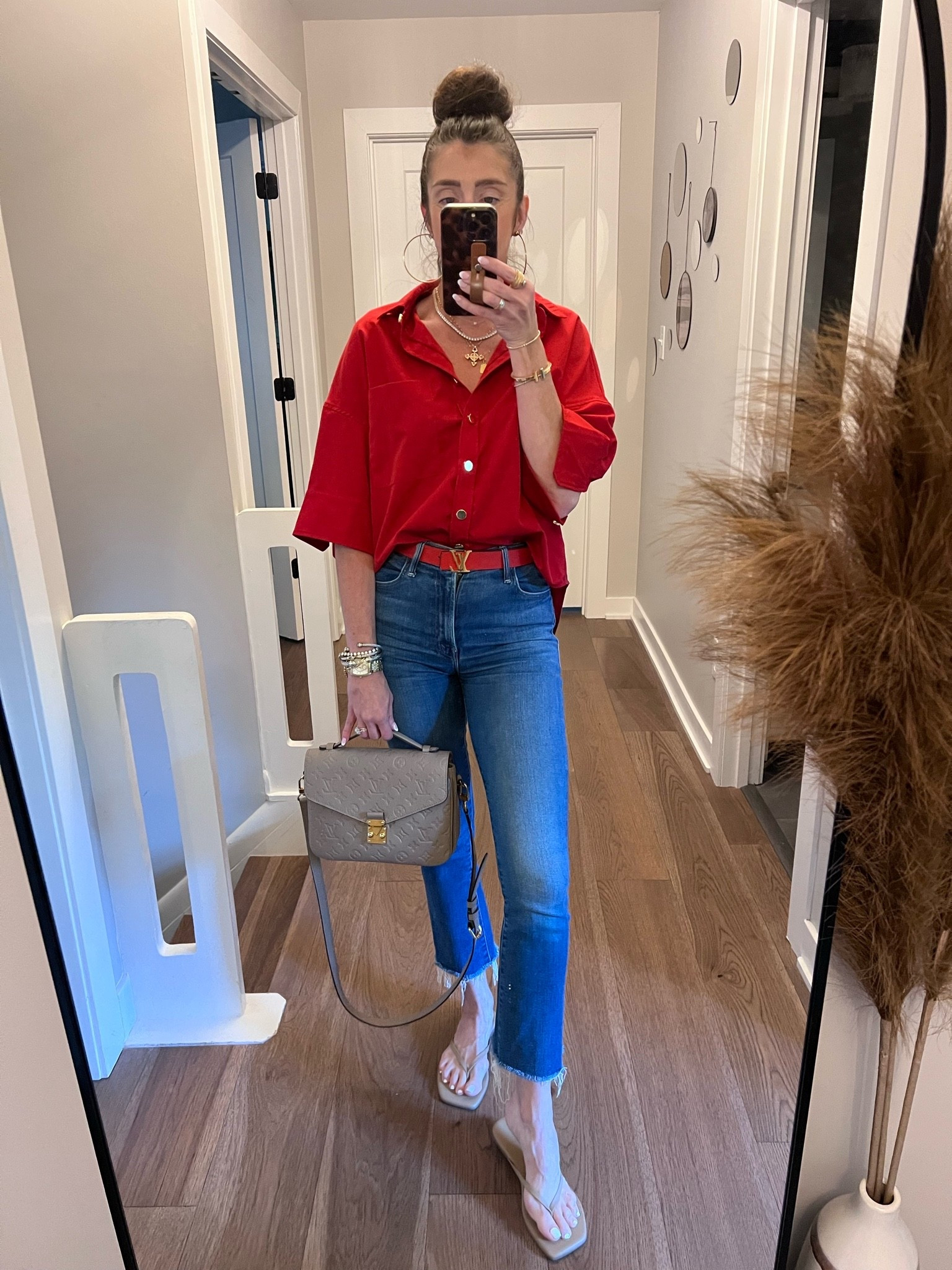 Chic & classic Labor Day look! Red button down & Mother Denim 🫶🏻

#LTKdayinmylife #LTKootd #LTKOver40