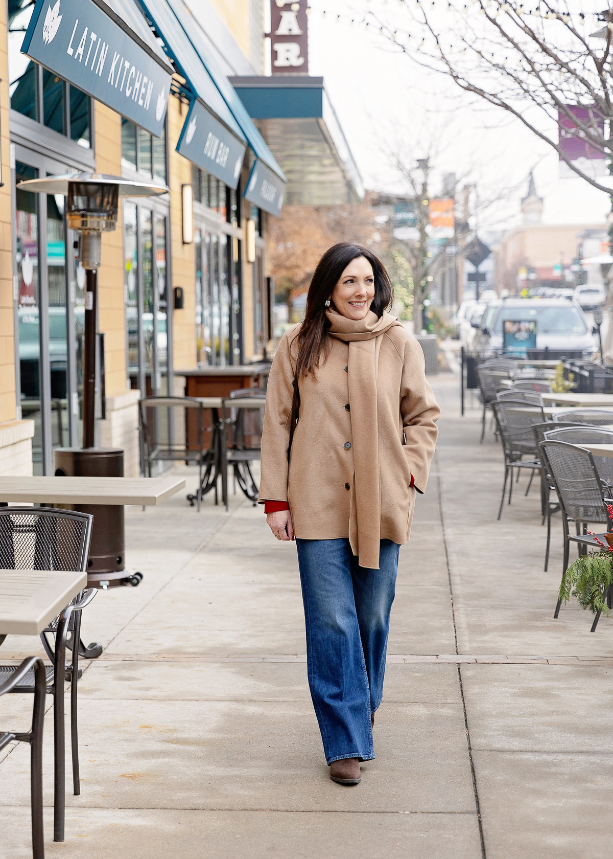 Scarf coat season 🤎 Paired with dark wash denim and brown boots for a classic, wearable everyday winter outfit—and the coat is 30% off!

#OnLTK 

#LTKMidsize #LTKOver40