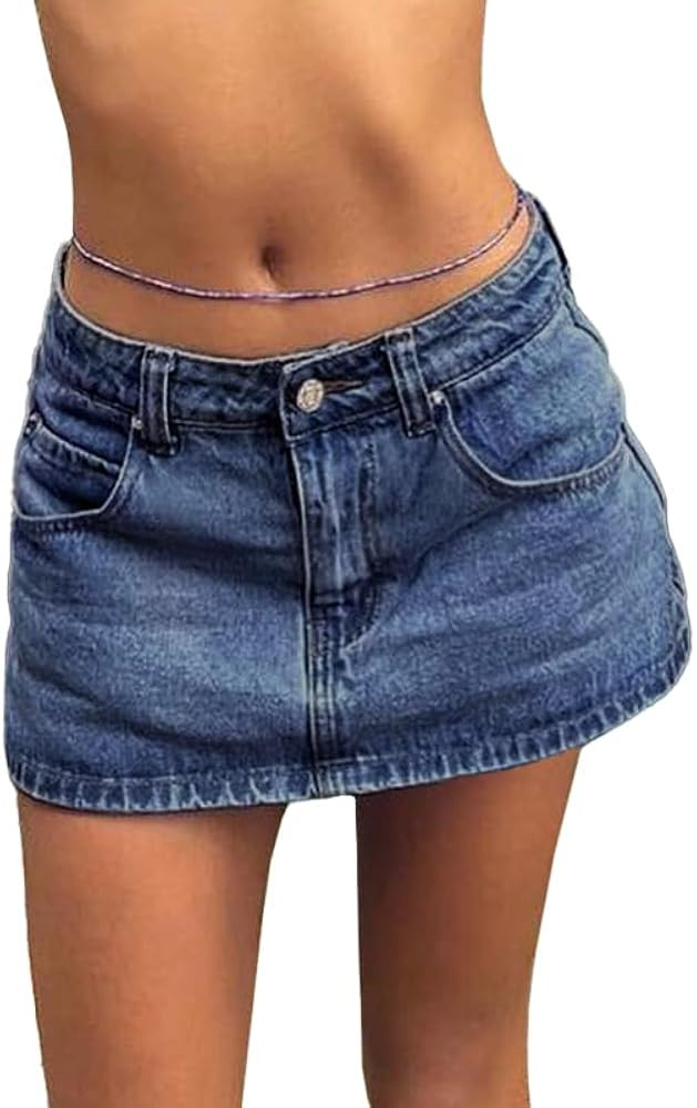 EMMIOL Skirts for Women Mid/Low Rised Sexy Mini Dress 2026 Trendy Fall Y2k Clothes Denim Skirt | Amazon (US)