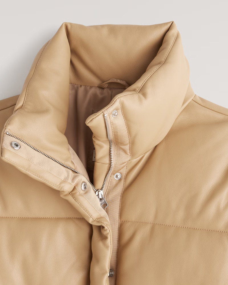 A&F Vegan Leather Mini Puffer | Abercrombie & Fitch (US)