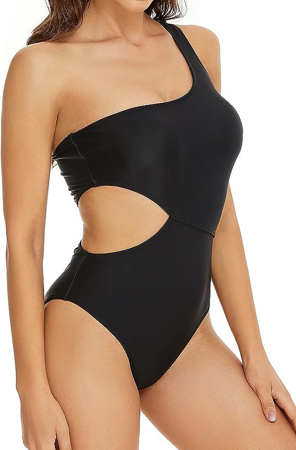 Willingyo Women’s One Piece Swimsuit One Shoulder Bathing Suit with Cutout | Amazon (US)