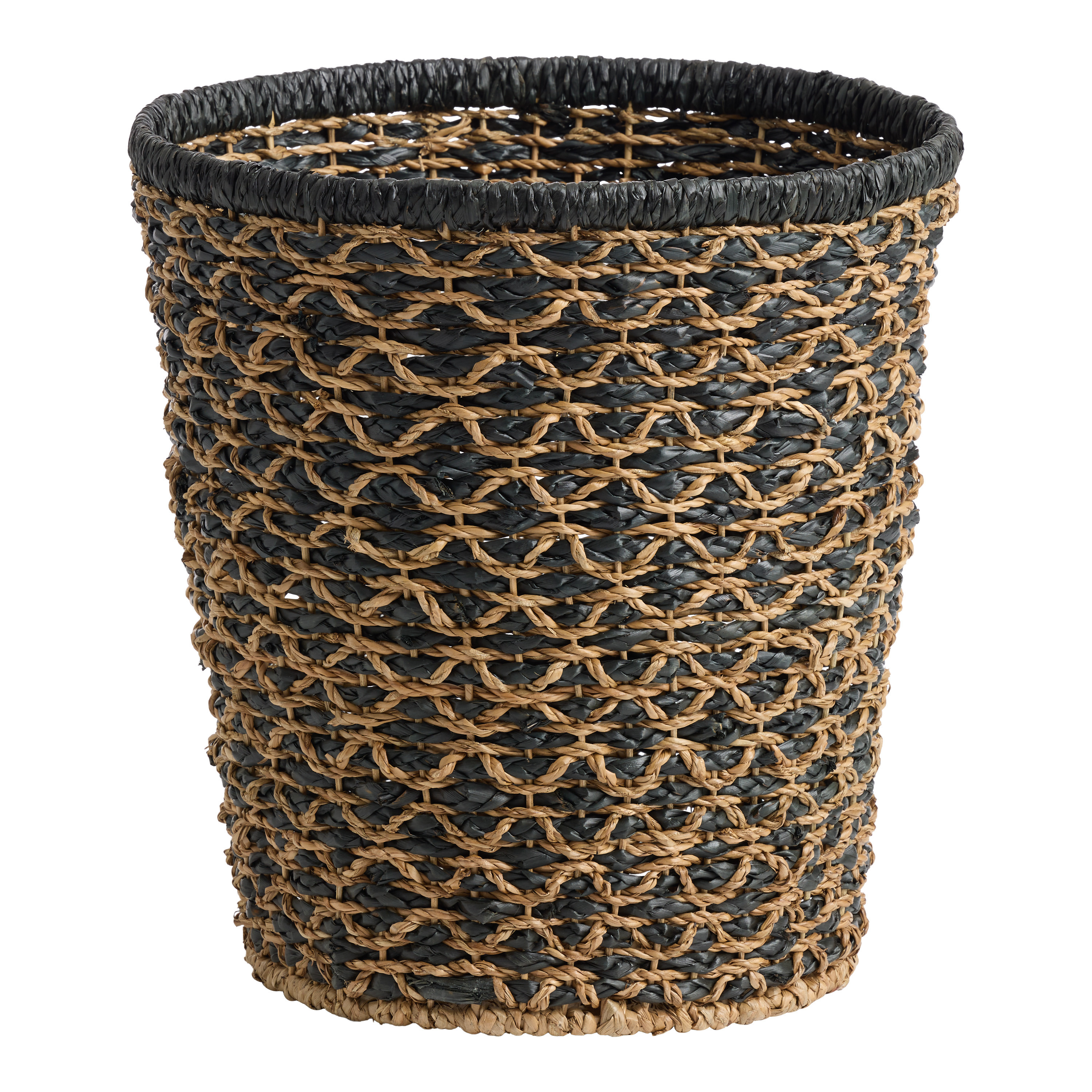 Jared Black and Natural Rope Diamond Weave Basket | World Market