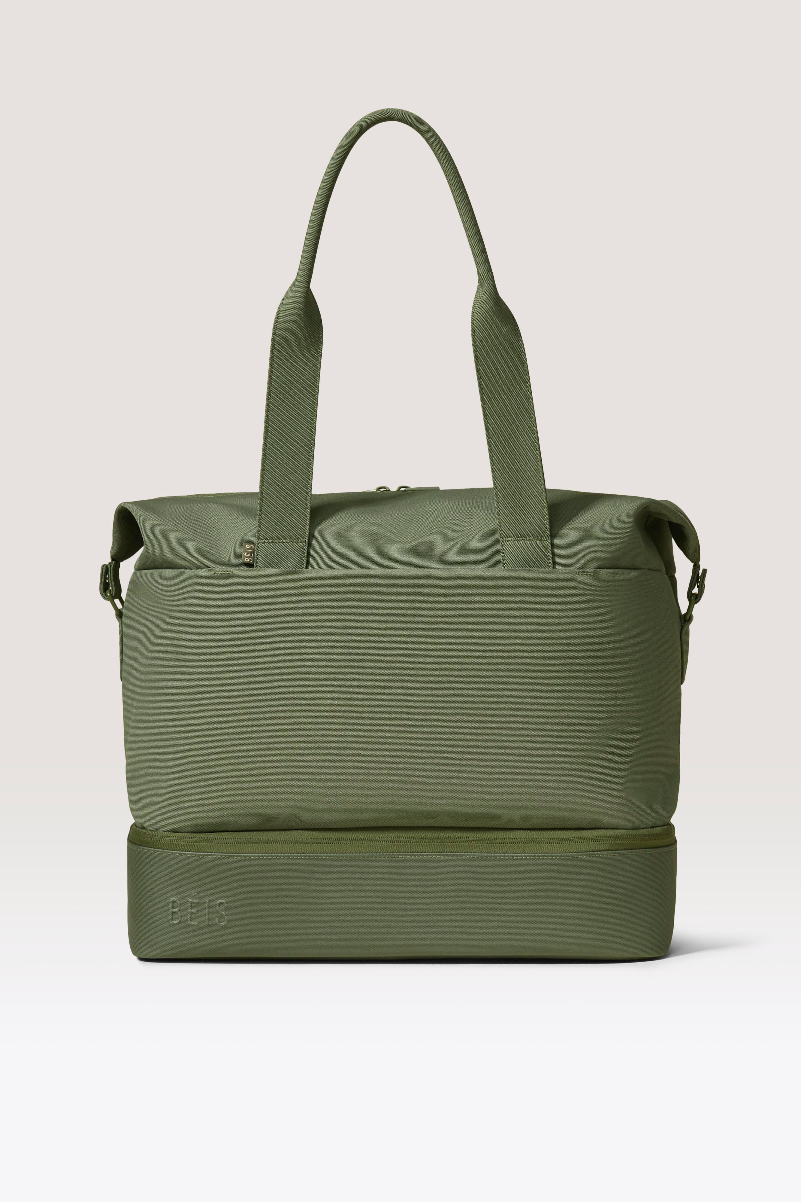BÉIS 'The NEW Weekender' in Olive - Olive Green Duffle Bag & Weekend Bag | BEIS