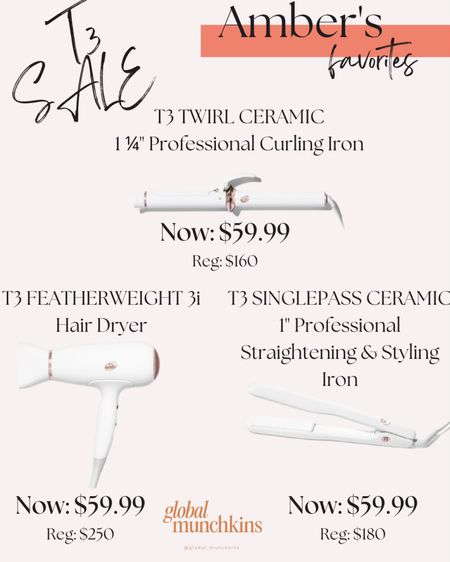 Huge T3 SALE! Only $59.99 for my favorite curling iron, hair dryer and straightener! Only takes me five minutes to curl my hair! Sale through Sunday…grabs yours before they are gone!

#LTKsalealert #LTKU #LTKbeauty