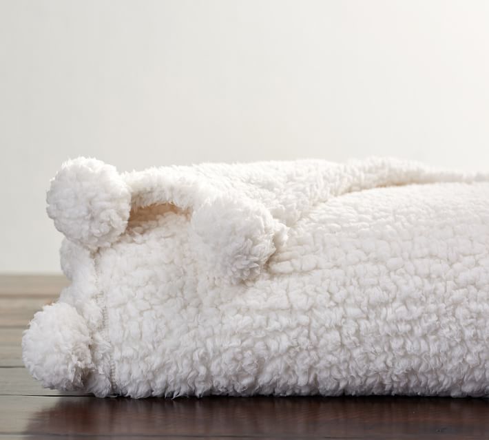 Cozy Pom Pom Sherpa Throws | Pottery Barn (US)