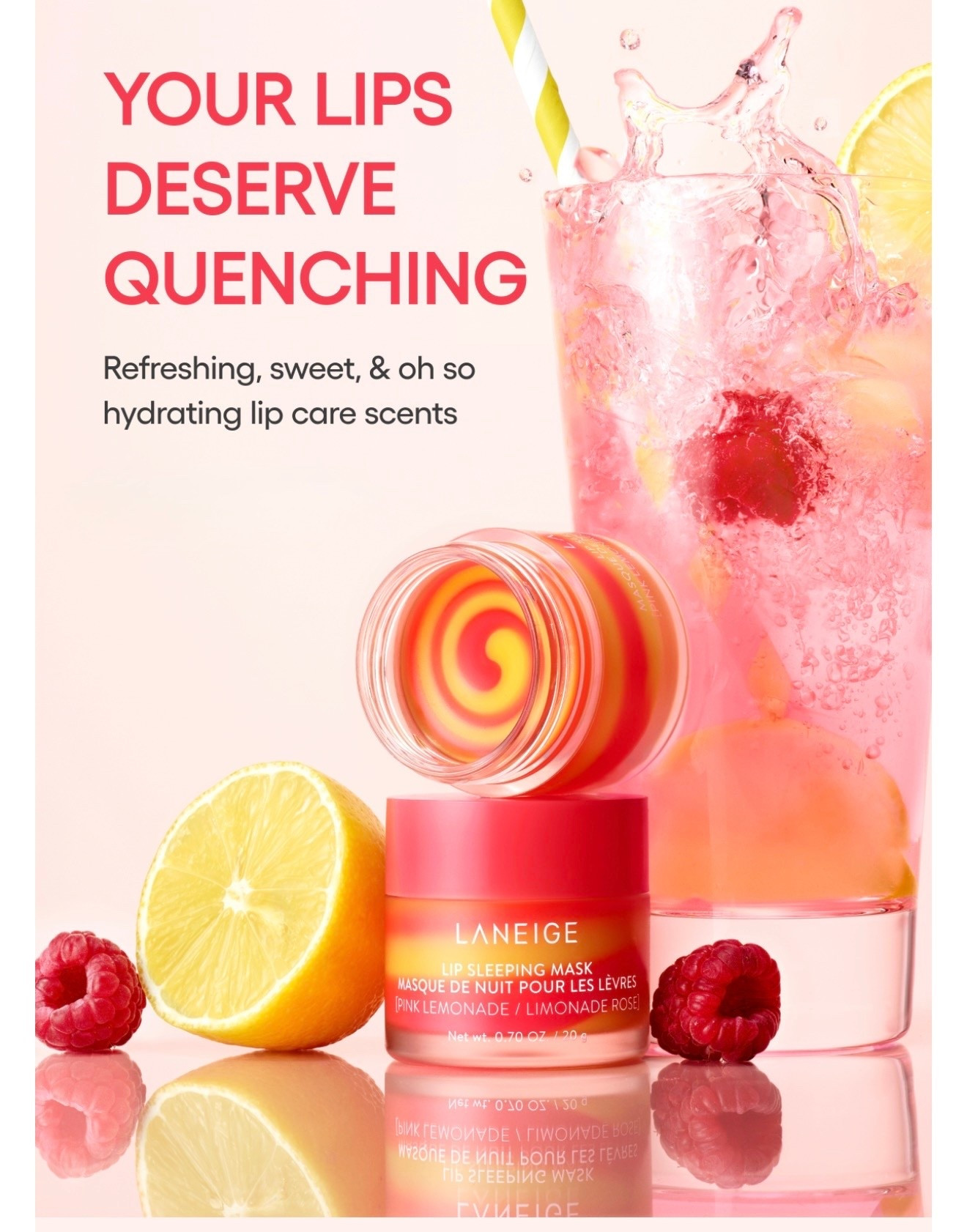 Laneige
Lip Sleeping Mask
Nourish & Hydrate

A leave-on lip mask powered by Korean skincare to soften lips while delivering intense moisture and antioxidants while you sleep. Enriched with Berry Fruit Complex, Murumuru Seed, and Shea butter.

#LTKBeauty #LTKTravel #LTKMothersDay