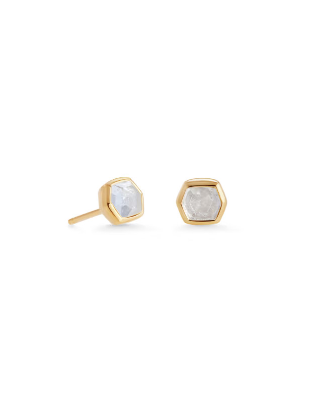 Davie 18k Gold Vermeil Stud Earrings in Rock Crystal | Kendra Scott