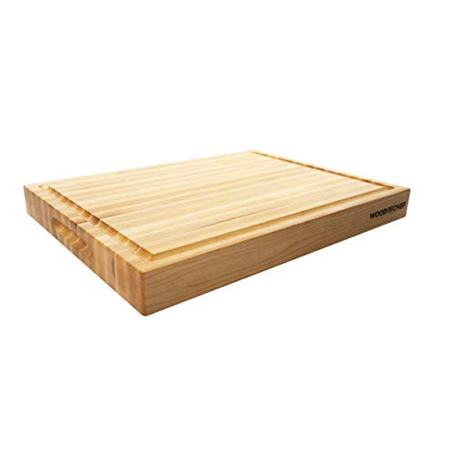 Large Wood Cutting Board from North American Maple - A Butcher Block That Comes with Juice Groove for Cutting Meat and Juicy Veggies Easily- Maple Chopping Board - 20x16x1.5 inches | Amazon (US)