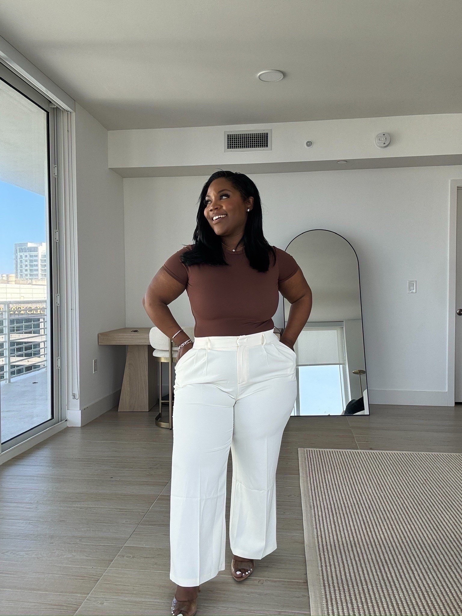 I love how this look came together! Both the top and bottom are from amazon. White trousers are a must have in my fall wardrobe. 

Top is on sale! 

womens trousers, white pants, crew neck, womens outfit, fall fashion, fall outfit, midsize fashion, plus size fashion, Emmy petit