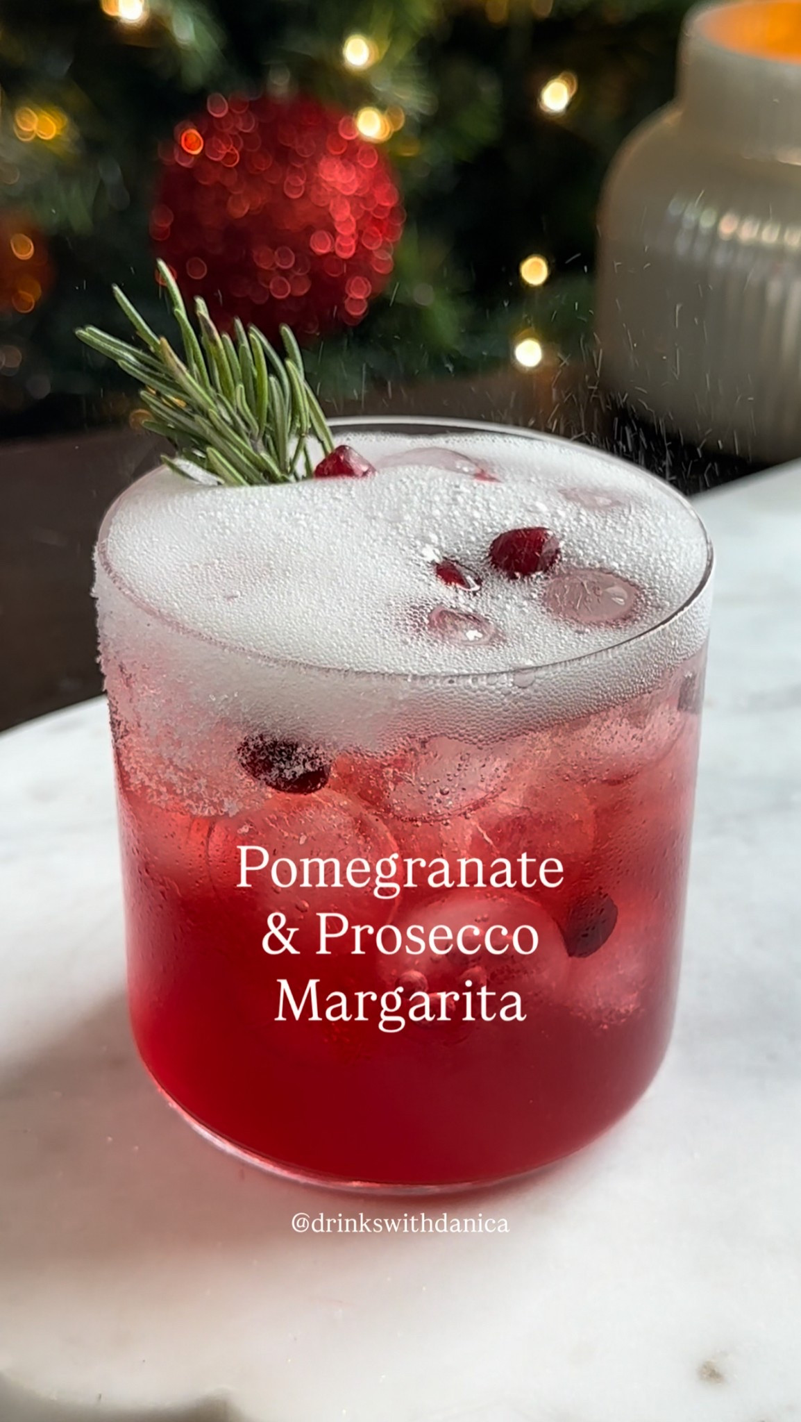 Pomegranate & Prosecco Margarita

Follow me on Instagram and TikTok @drinkswithdanica for this recipe and more. Full recipe can also be found at www.drinkswithdanica.com