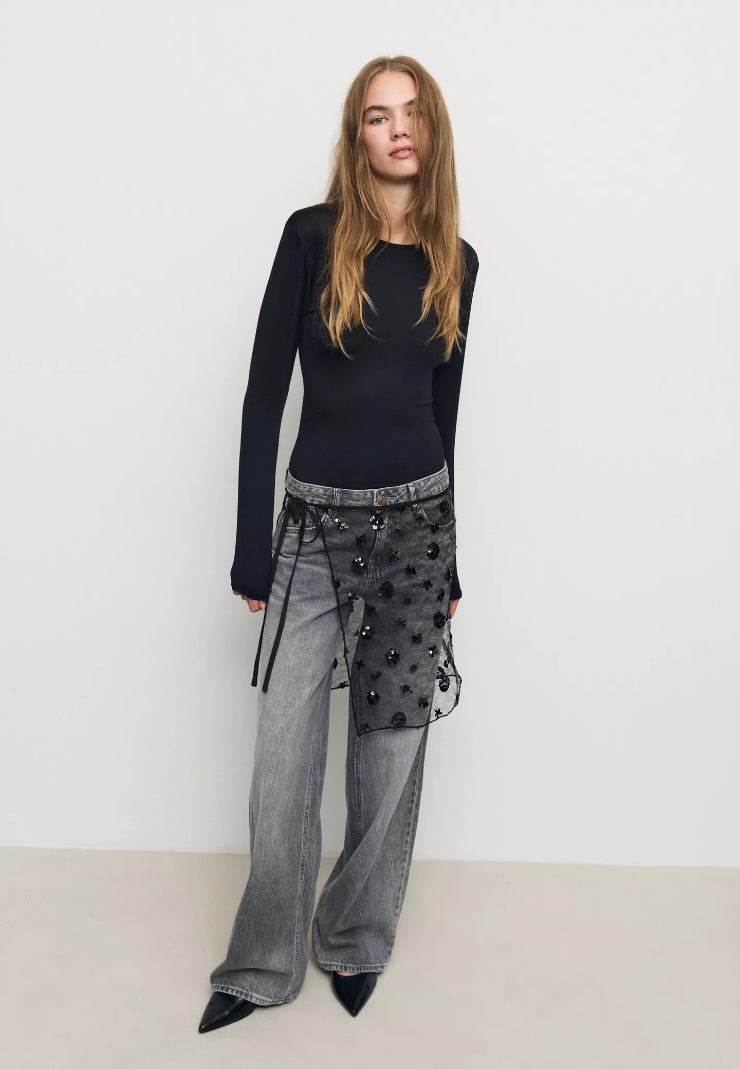 Body manches longues polyamide - T-shirts femme | Stradivarius France | Stradivarius (FR)