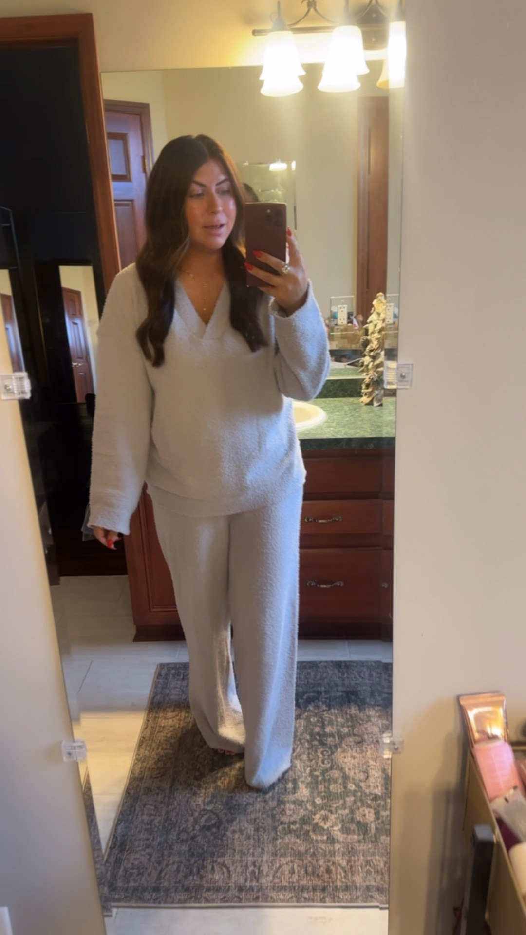 The perfect travel or lounge set! 
Seriously so so soft! 
I also love this color!
I am 5ft 3, 145 pounds, wearing a L

#LTKTravel #LTKSeasonal #LTKFindsUnder50