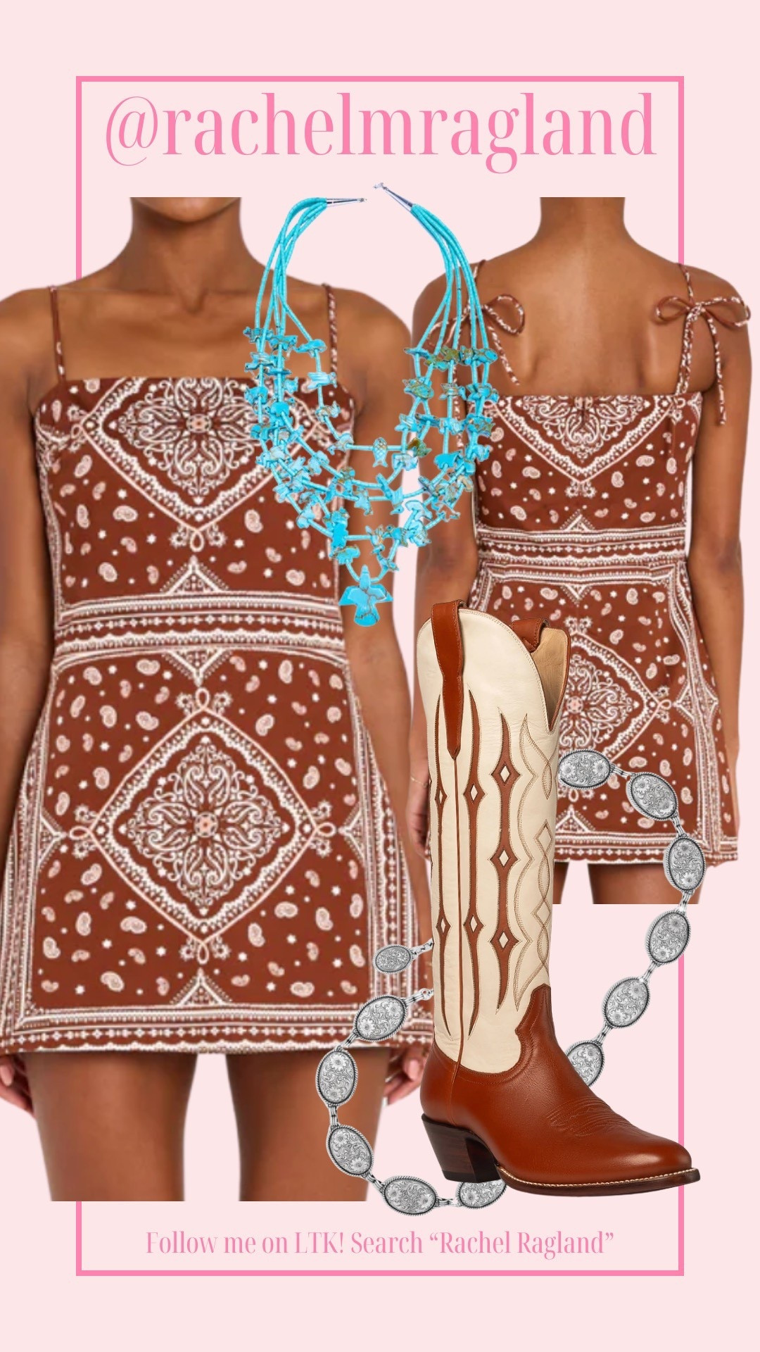 Rodeo. Turquoise necklace. City boots. Western belt. Romper. Bandana dress. Western looks  

#LTKMidsize #LTKFestival #LTKdayinmylife