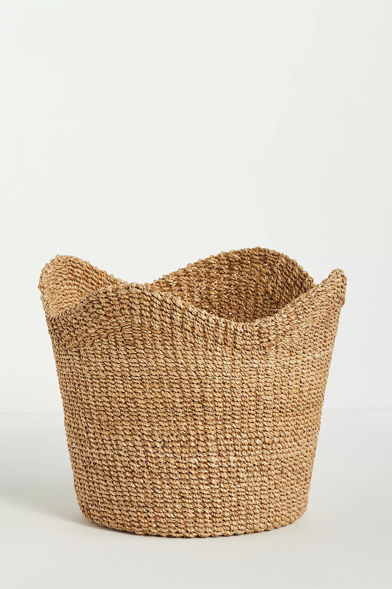 Genevieve Scalloped Woven Bin | Anthropologie (US)